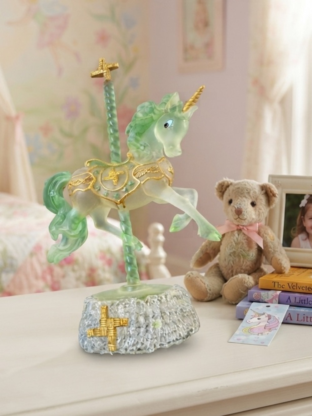 Rare-Irish luck of the Irish Unicorn Carousel Collection by Hamilton Collection